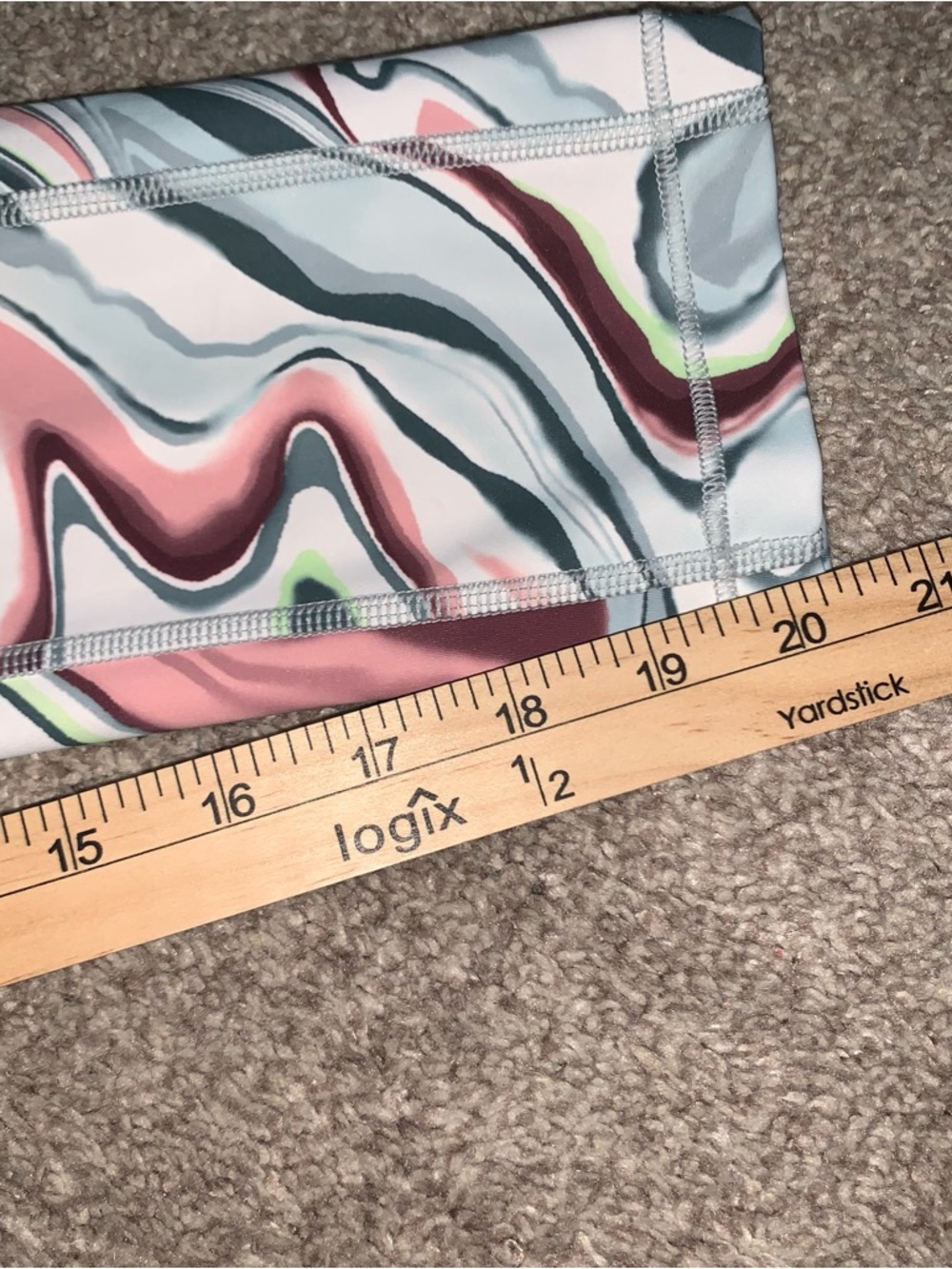Athleta Multi-Color Marble Print Leggings - Pink, Gray, Green - Picture 4 of 5